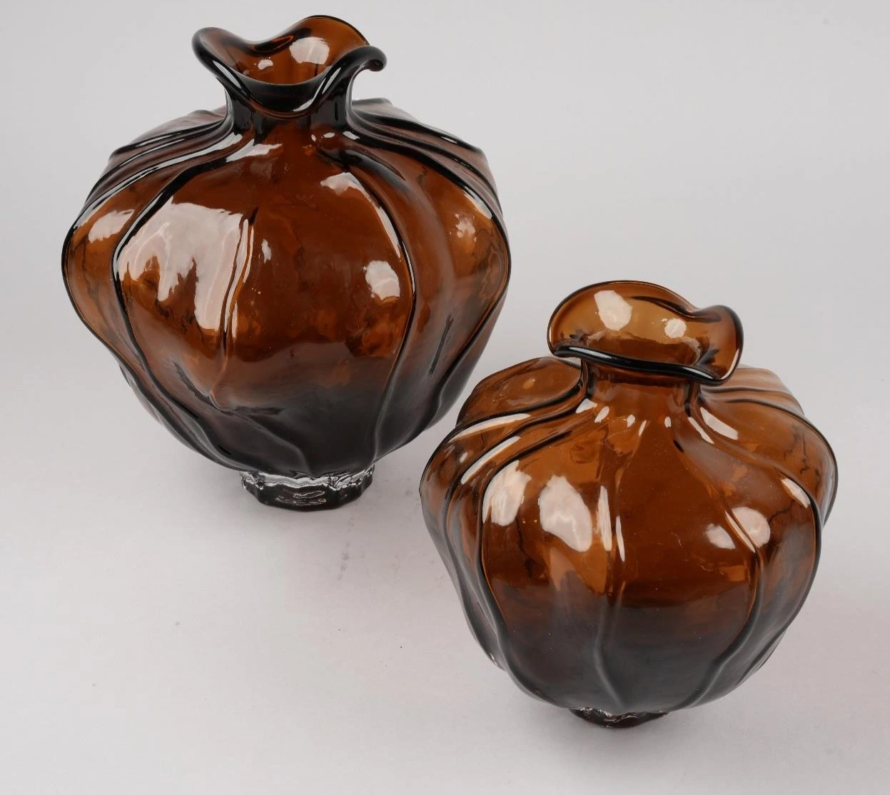 Pumpkin Shape Glass Vase Big 30x11x8 cm